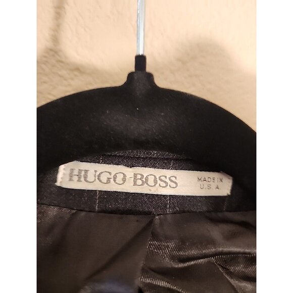 Hugo Boss 38R Corleone 2 Button Black Blazer Sport Coat Suit Jacket Virgin Wool - Picture 12 of 16